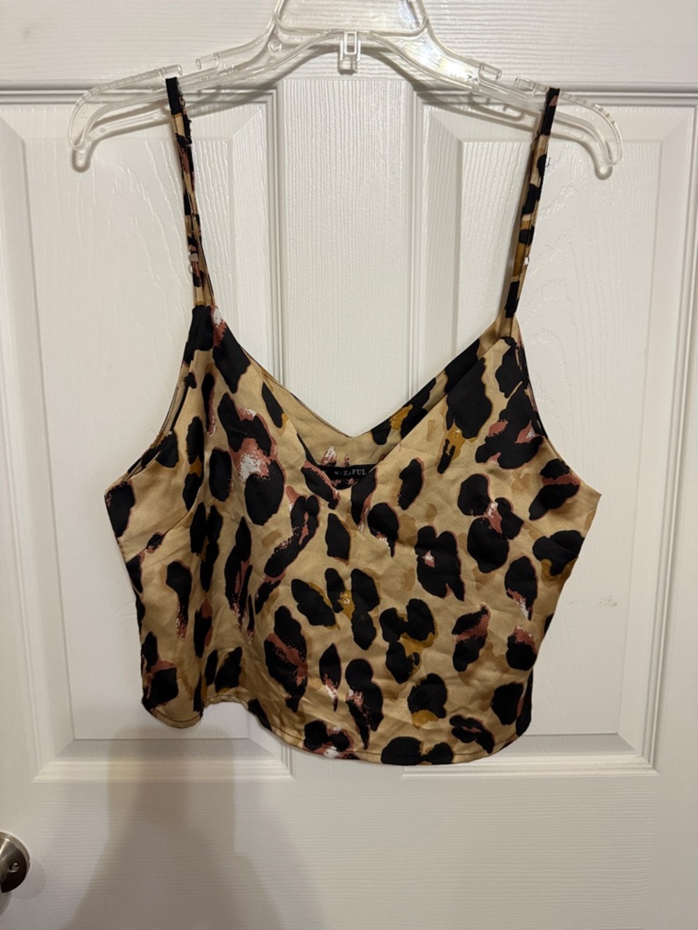 Zaful Leopard Print Satin Cami Top